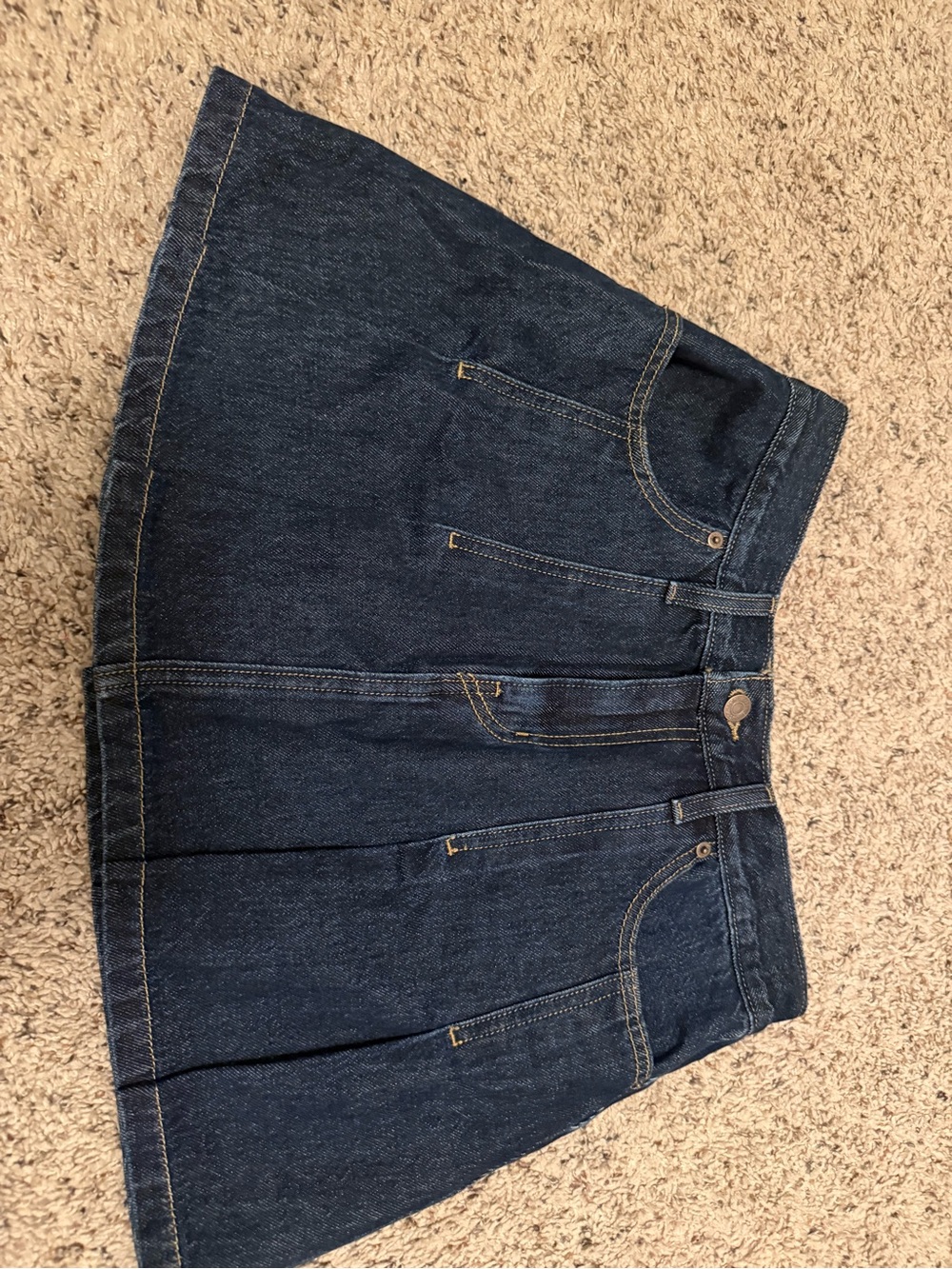 Levi's Dark Blue Denim Skort with A-Line Shape